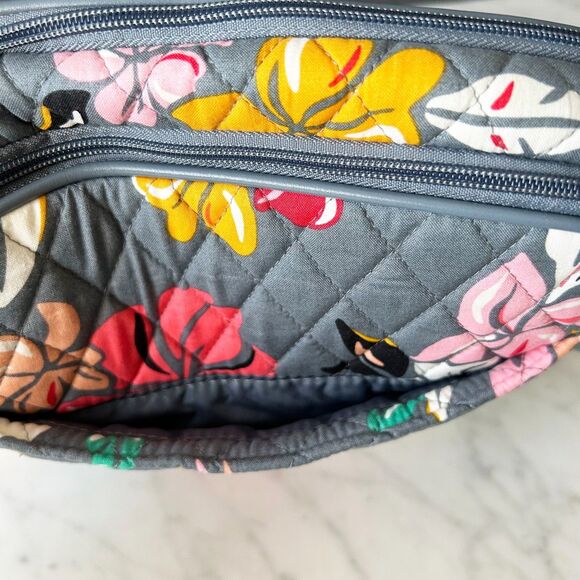 Vera Bradley Coastal Paradise Crossbody Bag Purse & Matching Wallet Grey Floral - Picture 5 of 9